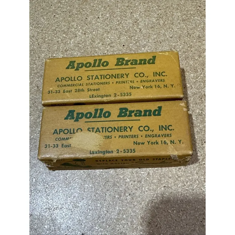 VTG Staple Boxes Lot – Apollo Stationery & Bostitch – Old Office Supplies
